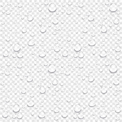 Realistic vector water drops transparent background. Clean drop condensation illustration