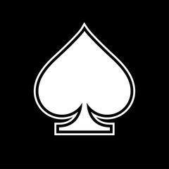 Spade icon black and white vector illustration