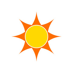 Yellow sun icon. Vector illustration