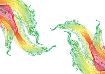Obraz premium Great rainbow waves colorful gradient line with copy space