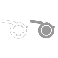 Whistle grey color set icon .