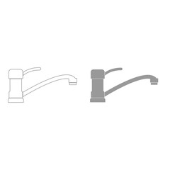 Tap or faucet sign grey color set icon .