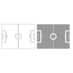 Soccer field grey color set icon .