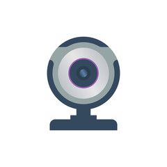 Isolated colored web camera on white background. Flat design icon.