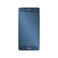 Isolated colored black smartphone on white background. Flat design icon.