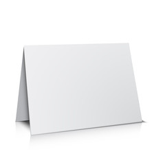 3d white paper card template, isolated on white