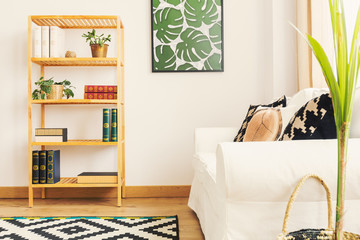 Bookshelf and sofa in room © Photographee.eu