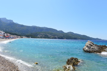 Traumstrände in Kokkari auf Insel Samos in der Ostägäis - Griechenland 