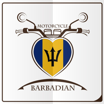 motorcycle logo made from the flag of Barbadian