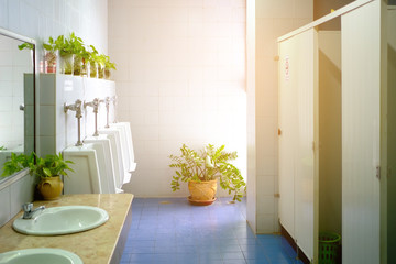 Public restroom and toilet