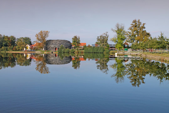 Capi Hnizdo &ndash; &ldquo;The Stork&rsquo;S Nest&rdquo; - resort near Prague. Wellness, fitness,boating, fishing, beach, hotel, restaurant, farma. Taken on October 1, 2016. Olbramovice, Central Bohemian Region.