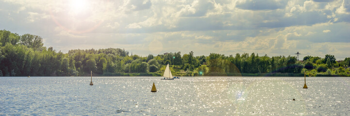 Segeln auf dem Kulkwitzer See in Leipzig, Panorama