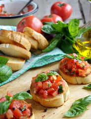 Bruschetta with tomato and basil