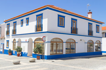 Fototapeta na wymiar Buildings in Porto Covo village