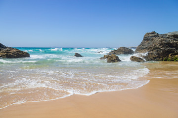 Beach and cliffs in Porto Covo