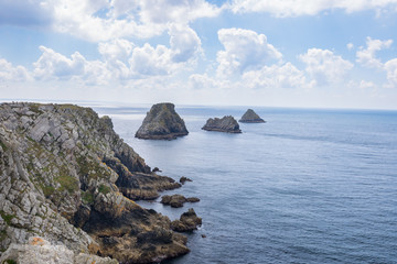 Fototapeta na wymiar Panorama Pointe du Pen-Hir, Camaret-sur-Mer, Crozon Peninsula, Britanny, France, Europe