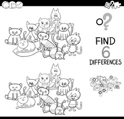 spot the difference with cats coloring book