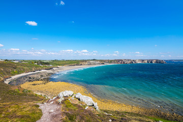 Panorama Pointe du Pen-Hir, Camaret-sur-Mer, Crozon Peninsula, Britanny, France, Europe