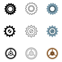 Vector Set of Different Gear Icons.