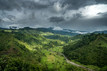 Naklejka premium Landschaft nahe Salente, Zona Cafetera, Kolumbien