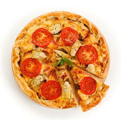 Pizza on white background