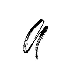 Letter A. Handwritten by dry brush. Rough strokes font. Vector illustration. Grunge style alphabet