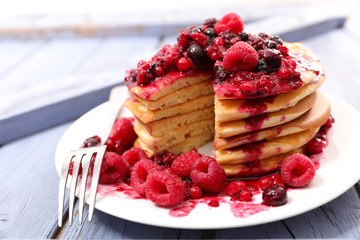 pancake with berry fruit