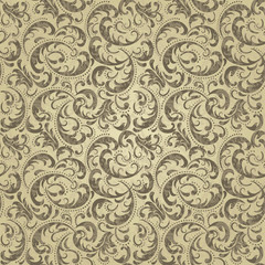 Seamless floral pattern for printing on fabric or paper. Hand drawn background.