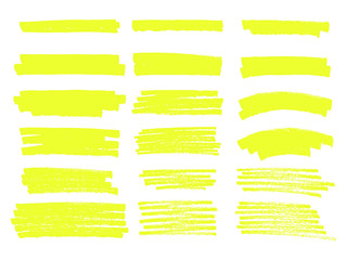 Vector highlighter brush lines. Hand drawing.