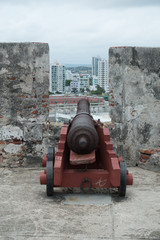 Kanone auf dem Castillo San Felipe de Barajas, Cartagena de Indias, Kolumbien