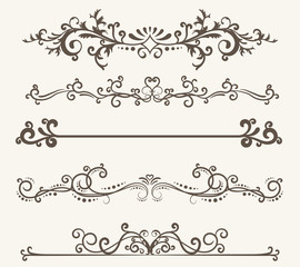 Vector set of decorative elements,  frame and line vintage style