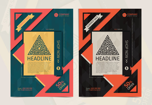 Triangle Maze Business Flyer Layout