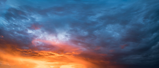 Fototapeta na wymiar Sunset sky clouds background