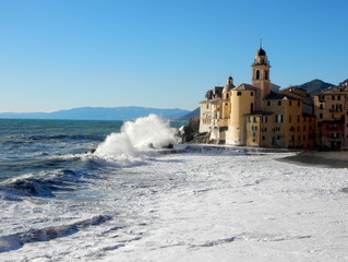 mareggiata a Camogli