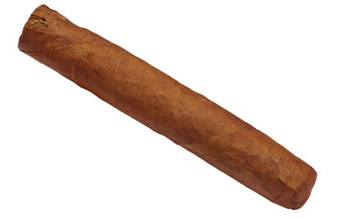 Cuban brown cigar isolated on white
