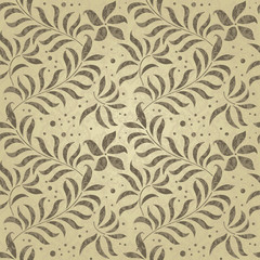 Seamless floral pattern for printing on fabric or paper. Hand drawn background.