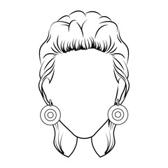 Retro woman cartoon over white background icon