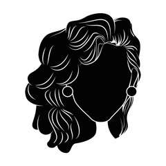 Retro woman cartoon over white background icon