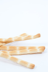 Italian Grissini crispy crunshy isolated breadsticks
