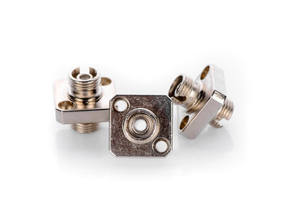 fc adaptor fiber optic isolated on white background