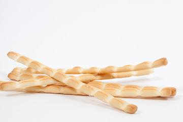 Italian Grissini crispy crunshy isolated breadsticks