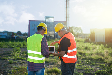 Engineers at industrial facility