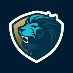 Roaring lion head mascot. Great for sports logos & team mascots. 