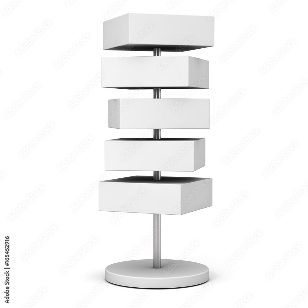 Aufkleber five blank box signboards with pole stand , blank mock up , signage boards or advertising square bil