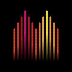 Illustration of colorful musical bar showing volume. Colorful music equalizer sound waves. Vector illustration, Graphic Design Editable For Your Design.