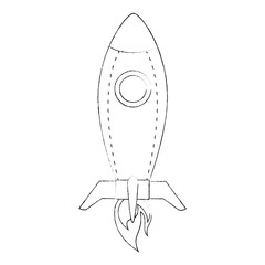 Rocket spacehip isolated
