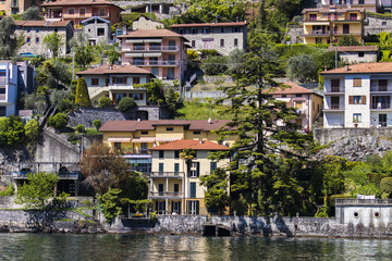 Obraz premium Town Colonno on Como lake in Italy