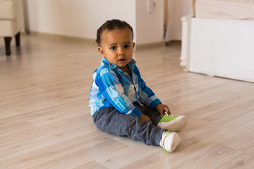 Cute little boy at home