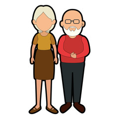 Grandparents couple cartoon