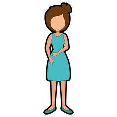Woman cartoon faceless